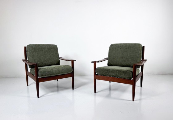 Image 1 of Mid-Century Modern Paar Fauteuils, Teak, 1960S - Nieuwe Bekleding