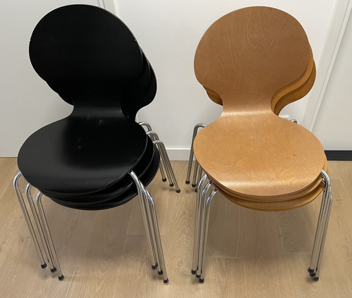 6x Stapelbare stoelen