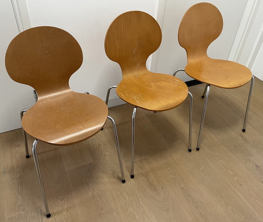 6x Stapelbare stoelen