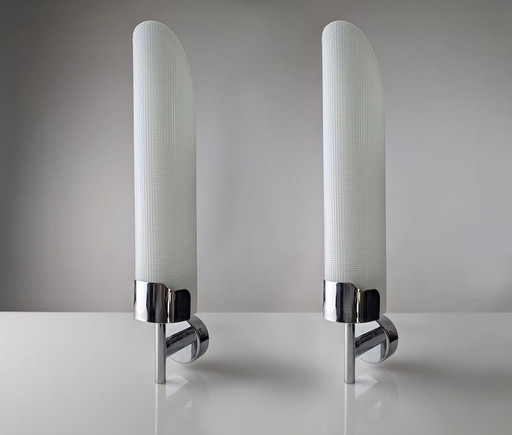 2X wandlampen door Max Ingrand voor Fontana Arte 1980S