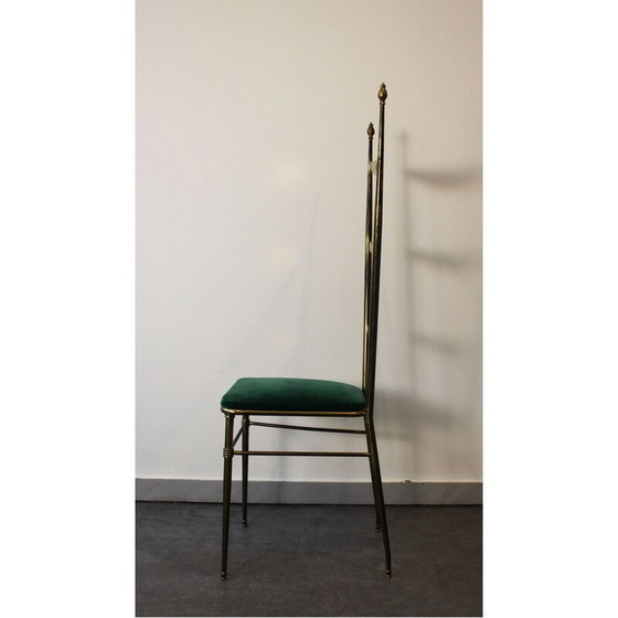 Image 1 of Vintage Chiavari stoel met hoge rug door Gaetano Descalzi, Italië 1950