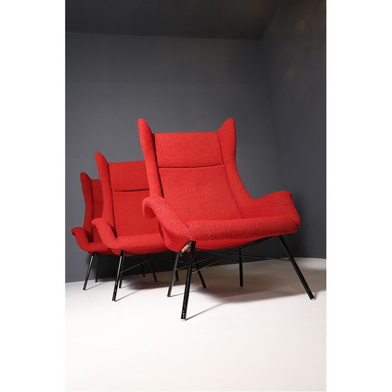 Image 1 of Vintage wingback fauteuils van Navrátil en Sépová, Tsjecho-Slowakije 1960