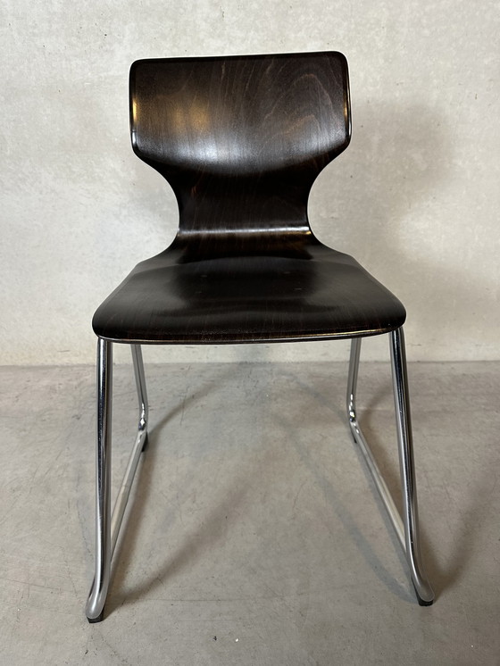 Image 1 of 6X Vintage Flötotto Pagholz Stoelen