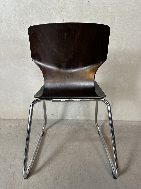 Image 1 of 6X Vintage Flötotto Pagholz Stoelen