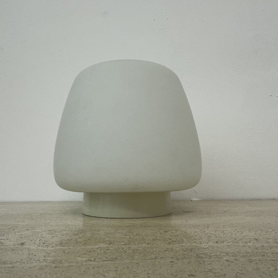 Image 1 of Opaline glazen art deco bauhaus plafondlamp , jaren 1930 Nederland