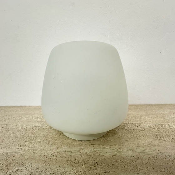 Image 1 of Opaline glazen art deco bauhaus plafondlamp , jaren 1930 Nederland