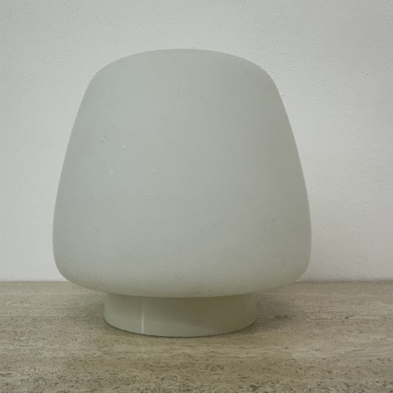 Image 1 of Opaline glazen art deco bauhaus plafondlamp , jaren 1930 Nederland