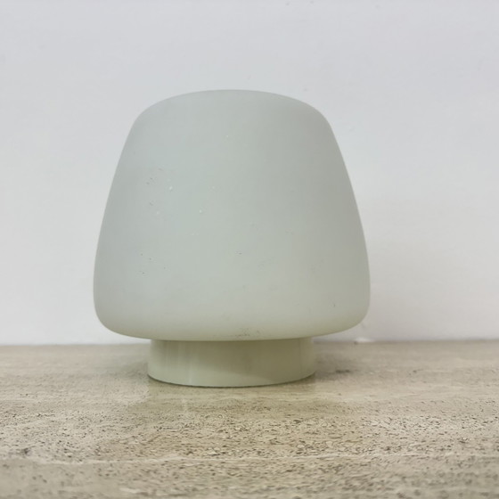 Image 1 of Opaline glazen art deco bauhaus plafondlamp , jaren 1930 Nederland