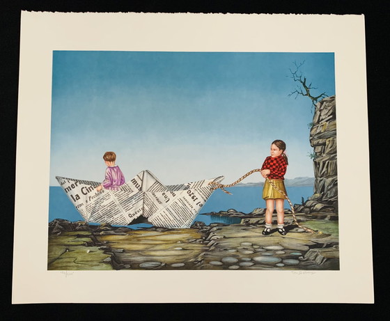 Image 1 of Tito Salomoni: “Toy Boat”. Gesigneerde Lithografie. 