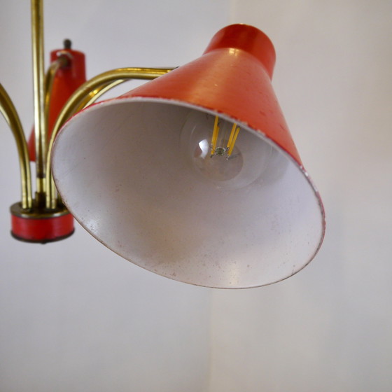 Image 1 of Vintage Franse Art Deco Kroonluchter / Hanglamp