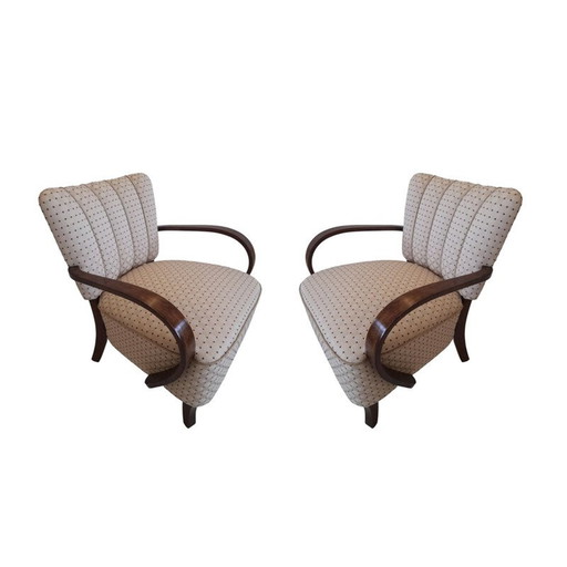 Set van 2 mid-century Art Deco H-237 fauteuils door Jindrich Halabala, jaren 1930