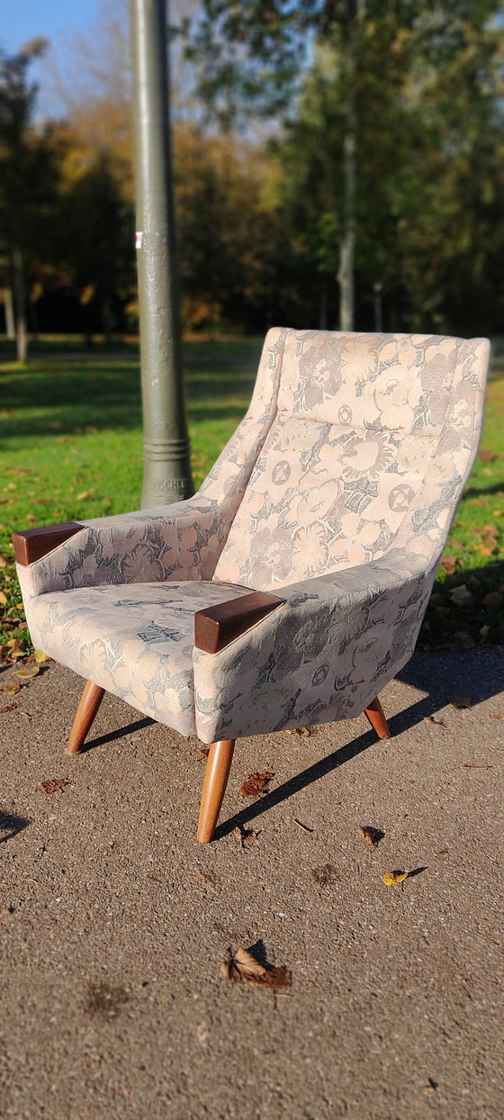 Image 1 of Vintage Danish Flowered Armchair