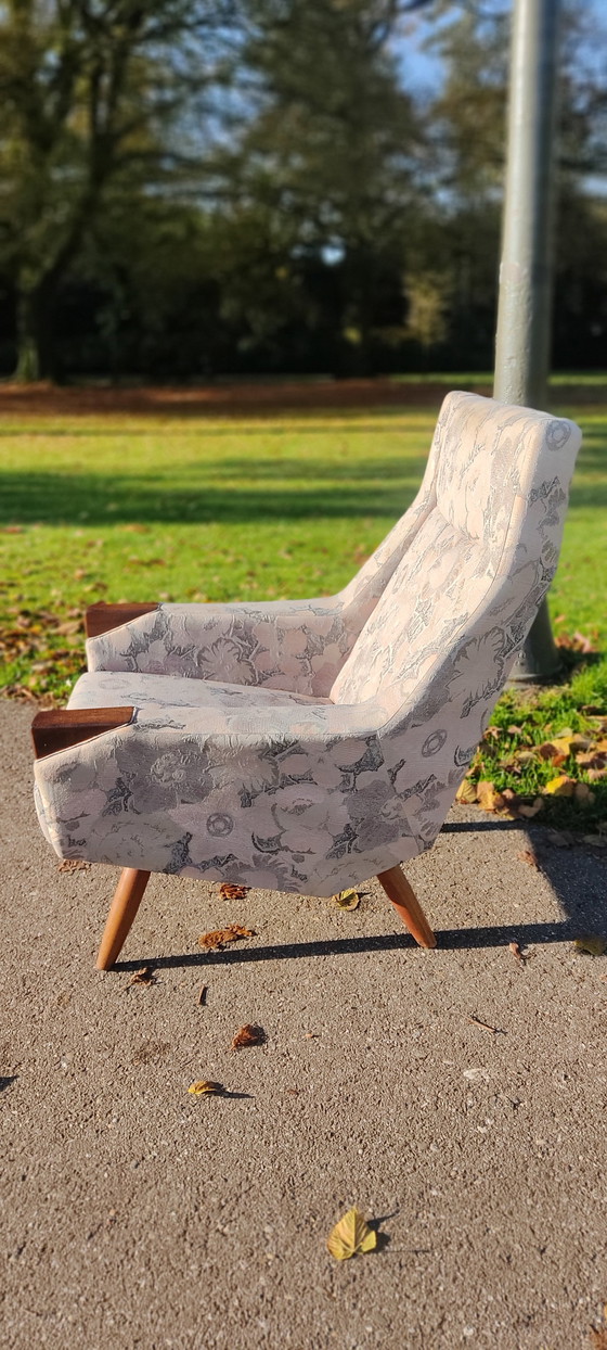 Image 1 of Vintage Danish Flowered Armchair