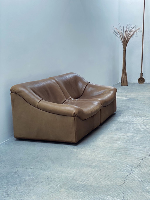 De Sede Ds-46 Modulaire Sofa / 2-zits buffelleer, Zwitserland 1970