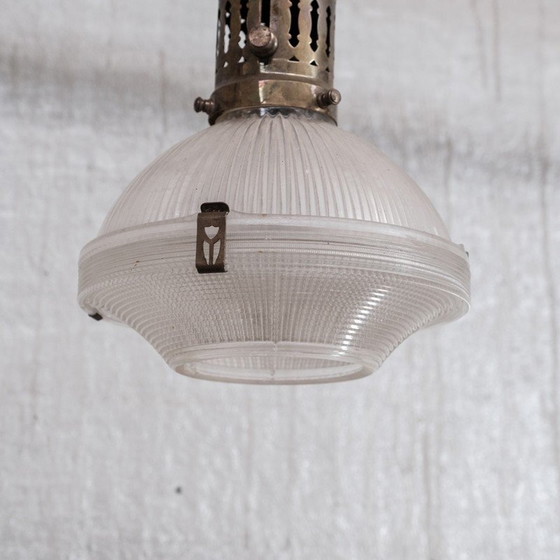 Image 1 of Vintage hanglamp van glas, ketting en roos, Frankrijk 1950