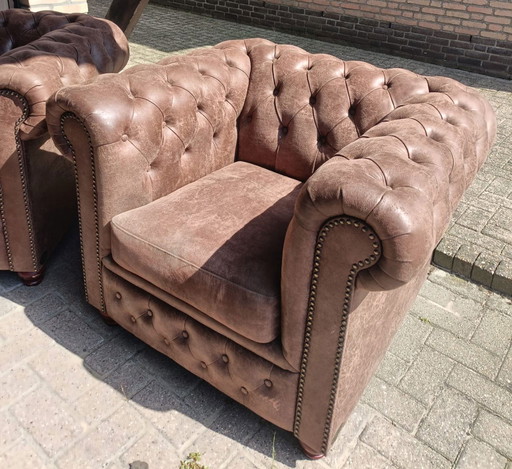 2x Chesterfield Club Fauteuils