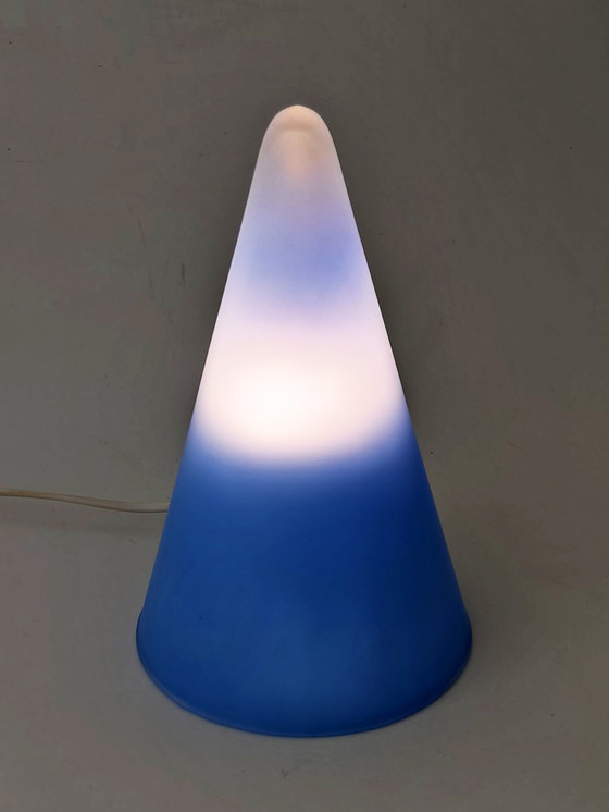 Image 1 of tafellamp 'Teepee' blauw glas