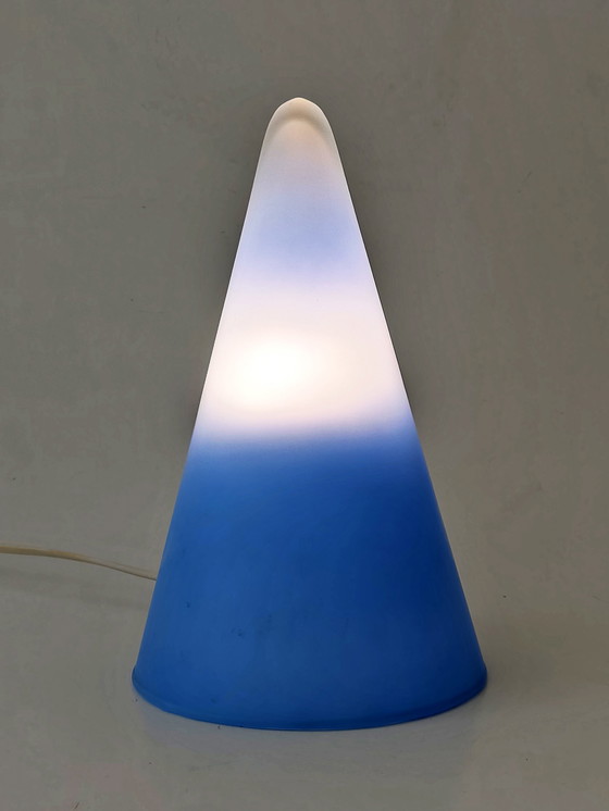 Image 1 of tafellamp 'Teepee' blauw glas