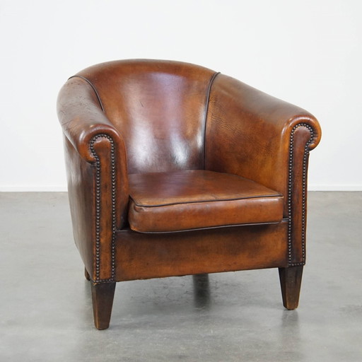 Vintage Schapenleren Clubfauteuil