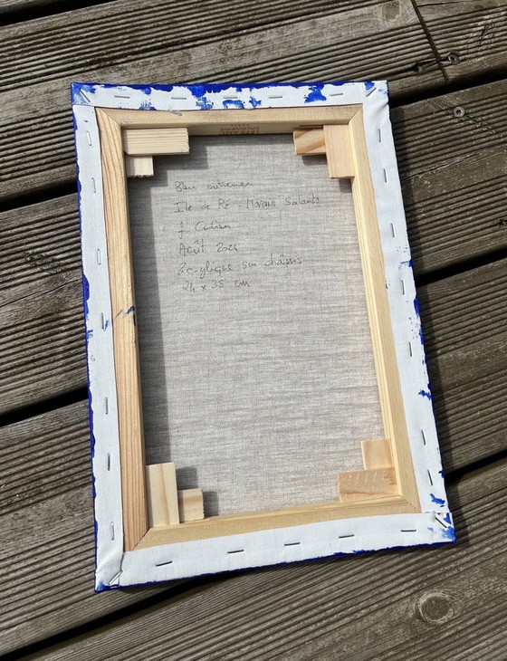 Image 1 of Het eiland Ré. Bleu Outremer. Acryl door Frédéric Cadiou.