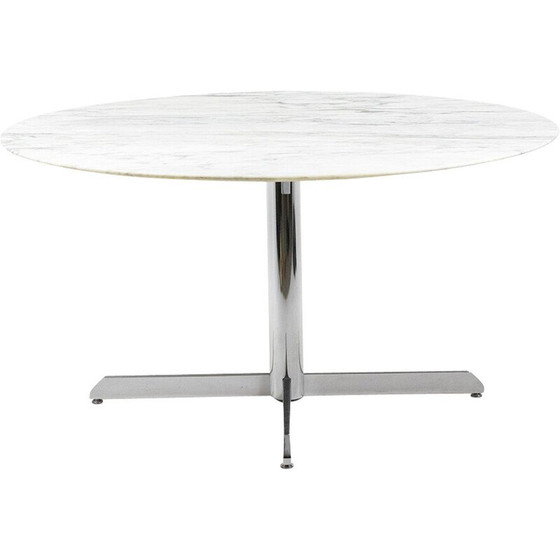 Image 1 of Vintage tafel in marmer en verchroomd metaal van Florence Knoll voor Knoll, 1960