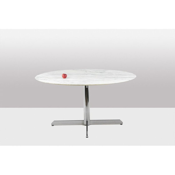 Image 1 of Vintage tafel in marmer en verchroomd metaal van Florence Knoll voor Knoll, 1960