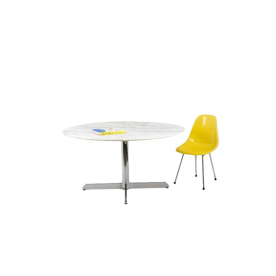Image 1 of Vintage tafel in marmer en verchroomd metaal van Florence Knoll voor Knoll, 1960