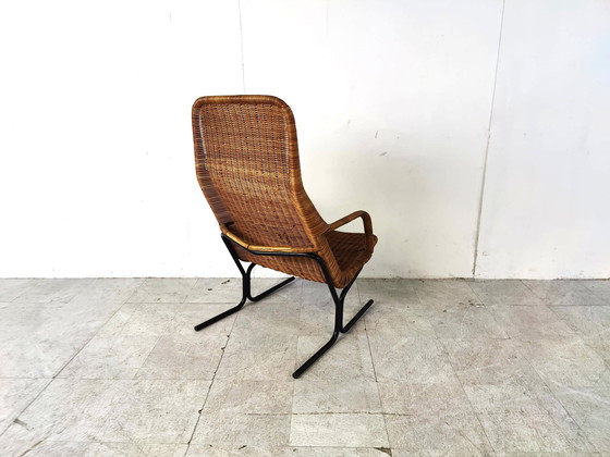 Image 1 of Dirk Van Sliedregt Mid Century Wicker loungestoel