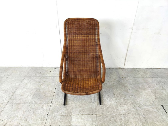 Image 1 of Dirk Van Sliedregt Mid Century Wicker loungestoel