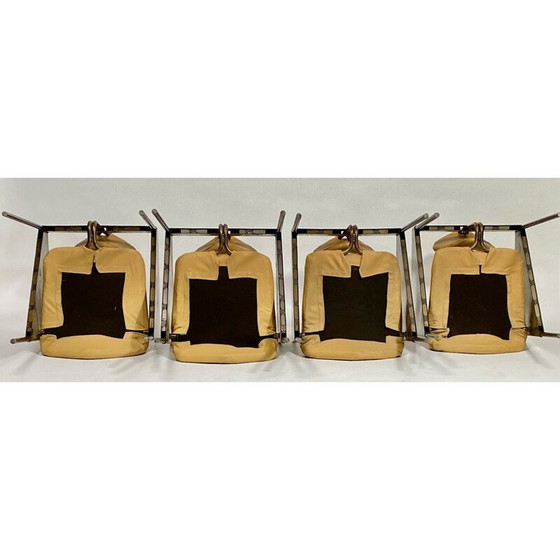 Image 1 of Set van 4 vintage industriële en brutalistische stalen fauteuils, 1970