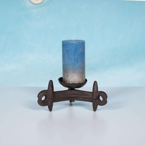 Brutalist metalen kandelaar, minimalist iron candle holder