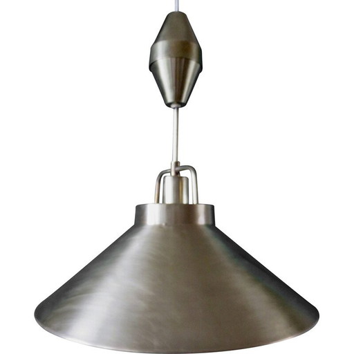Vintage messing hanglamp van Frits Schlegel voor Lyfa, Denemarken 1967