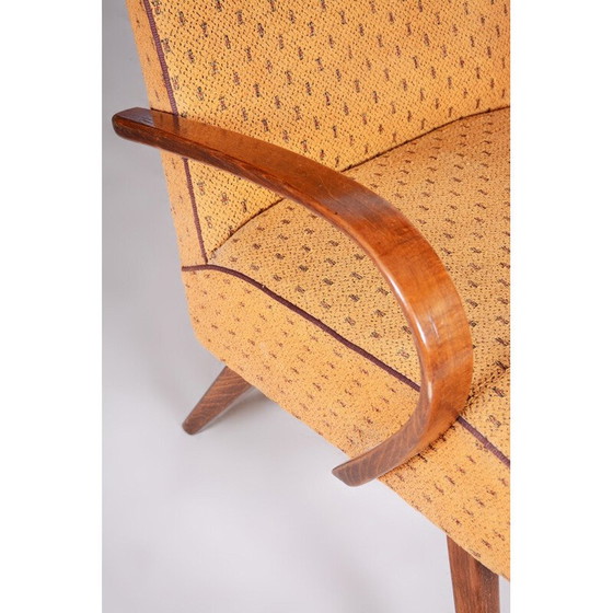 Image 1 of Set van 4 gele mid century fauteuils, jaren 1950