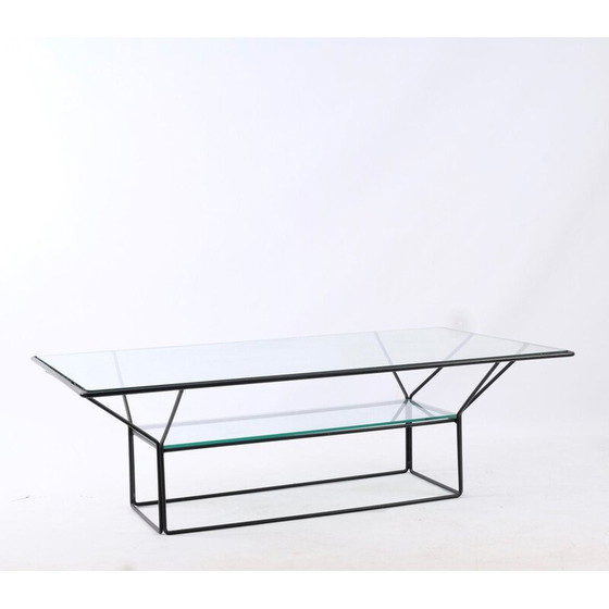 Image 1 of Vintage salontafel van staal en glas, Italië 1970