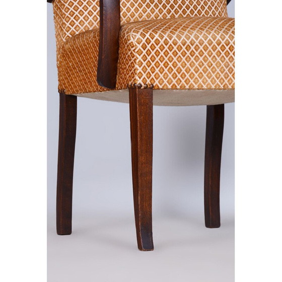 Image 1 of Paar vintage Art Deco walnoten fauteuils van Jules Leleu, Frankrijk 1930