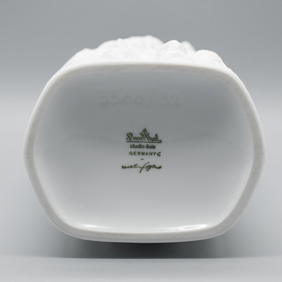 Image 1 of Martin Freyer Rosenthal Bisque Porselein Reliëf Azu Vaas Op Art Ontwerp 70S Trio