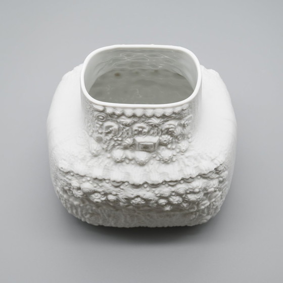 Image 1 of Martin Freyer Rosenthal Bisque Porselein Reliëf Azu Vaas Op Art Ontwerp 70S Trio