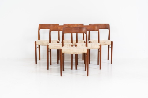 Set van 6 Deense Eetkamerstoelen