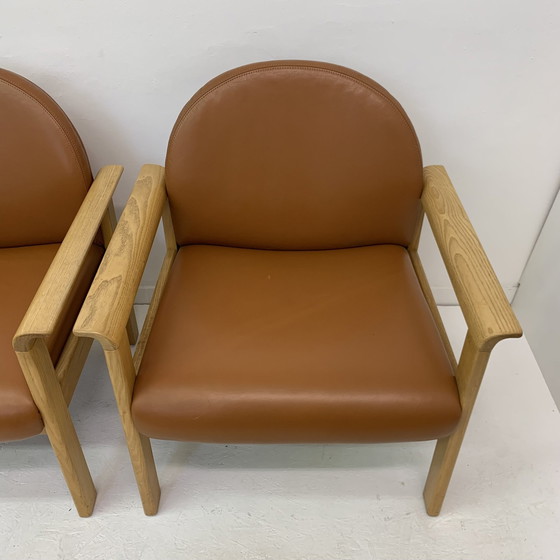 Image 1 of Set van 2 leren loungestoelen, jaren 1970