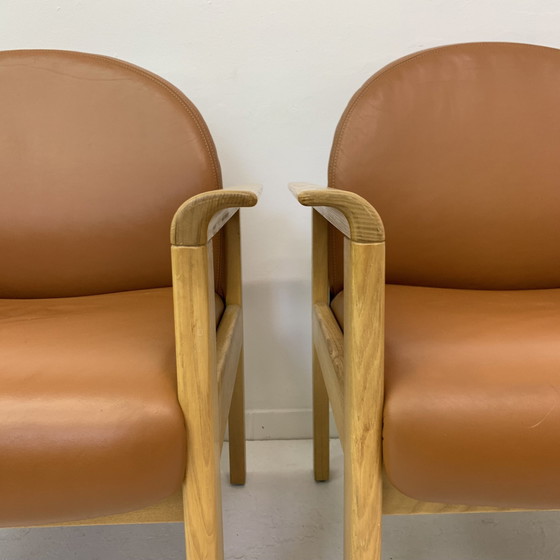 Image 1 of Set van 2 leren loungestoelen, jaren 1970