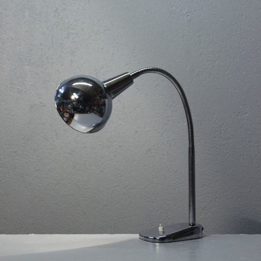 Bureaulamp Vintage Chroom Bras Flexibel Ontwerp Frankrijk