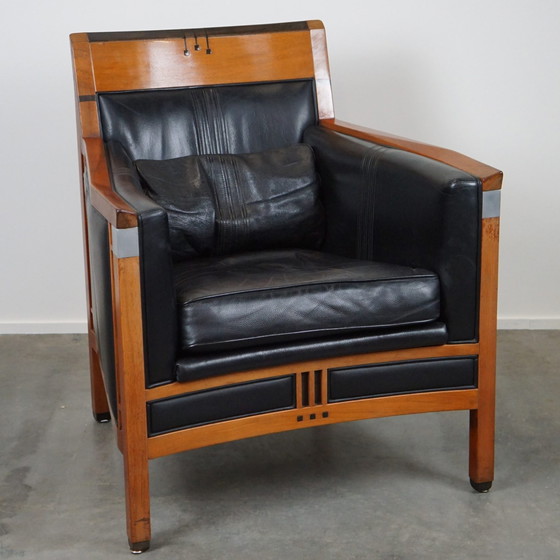 Image 1 of Schuitema decoforma ArtDeco design fauteuil met zwart leer