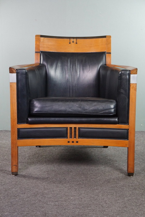 Image 1 of Schuitema decoforma ArtDeco design fauteuil met zwart leer