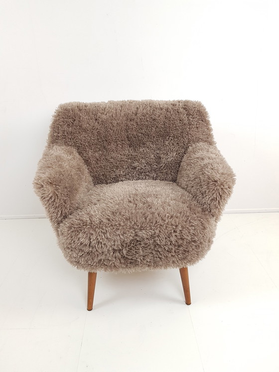 Image 1 of Vintage bank en fauteuil pluche fluffy little petra nieuw 