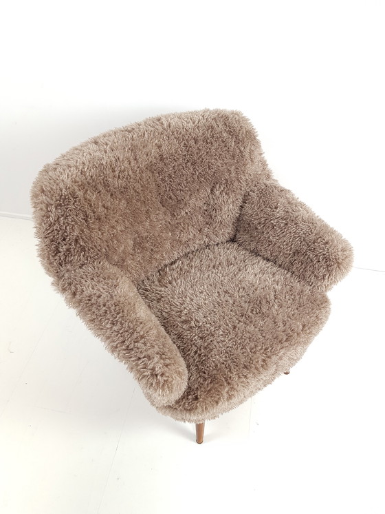 Image 1 of Vintage bank en fauteuil pluche fluffy little petra nieuw 