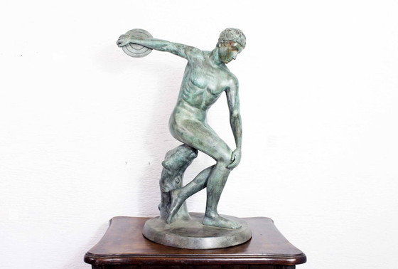 Image 1 of Bronzen beeld van Myron's Discobolus uit de jaren 50/60