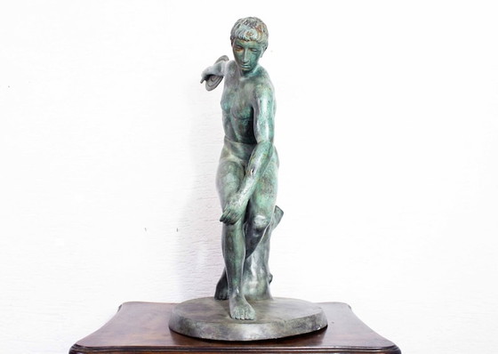 Image 1 of Bronzen beeld van Myron's Discobolus uit de jaren 50/60