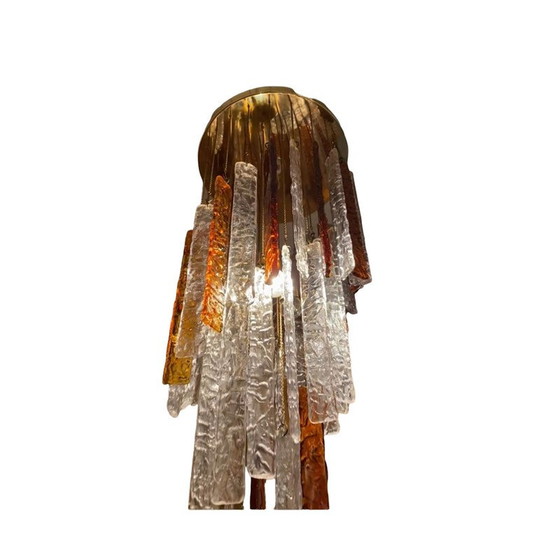 Image 1 of Vintage Mazzega glazen Murano hanglamp bicolore, 1970