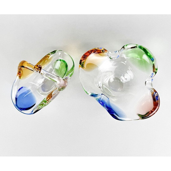 Image 1 of Vintage Art glazen kom van Frantisek Zemek voor Mstisov Glasblazerij, Tsjecho-Slowakije 1950