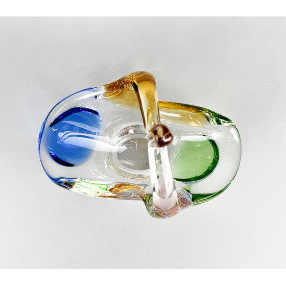 Image 1 of Vintage Art glazen kom van Frantisek Zemek voor Mstisov Glasblazerij, Tsjecho-Slowakije 1950